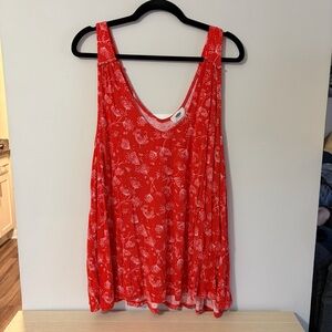 Old Navy Red Floral Tank Top